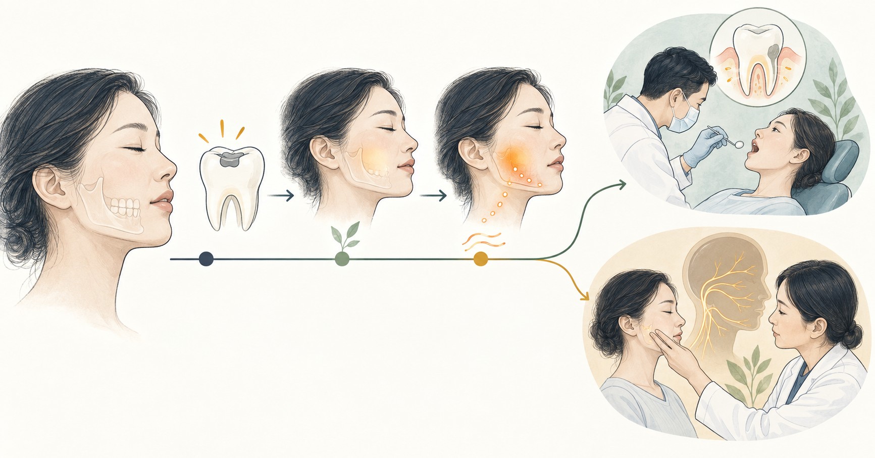 치과 처치 뒤 회복 시점을 지나서도 볼과 턱의 화끈거림이 남을 때 치과 재평가와 신경통 진료로 나누는 흐름